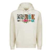 Oatmeal Heather western nurse arrow floral Premium Hoodie - BarkalooDesign