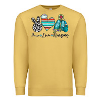 Antique Gold peace love nursing Premium Sweatshirt - CowhideDigitalArt