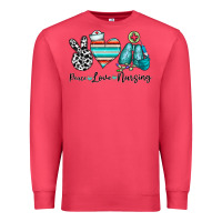 Cardinal peace love nursing Premium Sweatshirt - CowhideDigitalArt