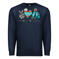 Navy peace love nursing Premium Sweatshirt - CowhideDigitalArt