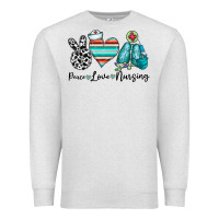 Oatmeal Heather peace love nursing Premium Sweatshirt - CowhideDigitalArt