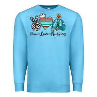 Ocean Blue peace love nursing Premium Sweatshirt - CowhideDigitalArt