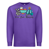Purple peace love nursing Premium Sweatshirt - CowhideDigitalArt