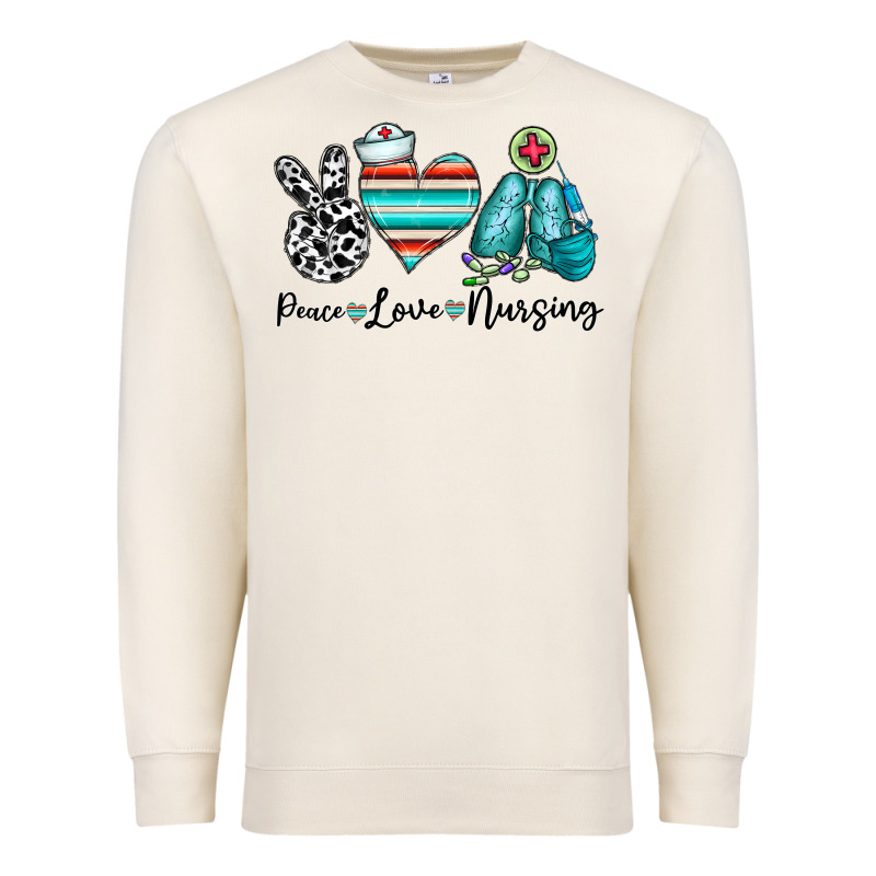 Peace Love Nursing Premium Sweatshirt by CowhideDigitalArt | Teevron