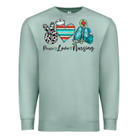 Seafoam peace love nursing Premium Sweatshirt - CowhideDigitalArt