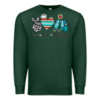 Sports Green peace love nursing Premium Sweatshirt - CowhideDigitalArt