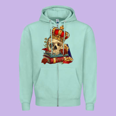 Zipper Hoodie Skull With Crown