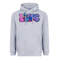 Heather Grey love stitch Heavyweight Hoodie - Zillion Design Studio