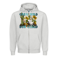 Dove Grey grow wild sun child tbw Zipper Hoodie - texasbilliewilder