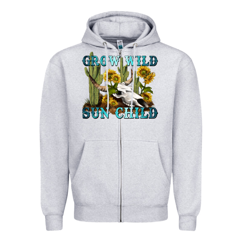 Grow Wild Sun Child Tbw Zipper Hoodie by texasbilliewilder | Teevron