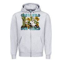 Heather Grey grow wild sun child tbw Zipper Hoodie - texasbilliewilder