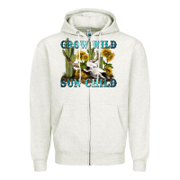 Oatmeal Heather grow wild sun child tbw Zipper Hoodie - texasbilliewilder
