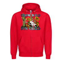 Red grow wild sun child tbw Zipper Hoodie - texasbilliewilder