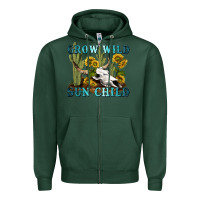 Sports Green grow wild sun child tbw Zipper Hoodie - texasbilliewilder