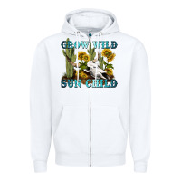 White grow wild sun child tbw Zipper Hoodie - texasbilliewilder