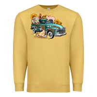 Antique Gold western farm truck coop animals farm animals Premium Sweatshirt - FaDigitalArtStudio