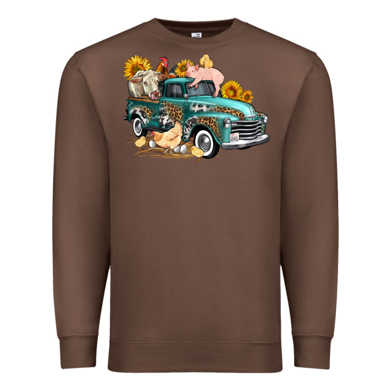 Western Farm Truck Coop Animals Farm Animals Premium Sweatshirt by FaDigitalArtStudio | Teevron