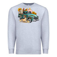 Heather Grey western farm truck coop animals farm animals Premium Sweatshirt - FaDigitalArtStudio