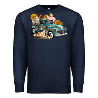 Navy western farm truck coop animals farm animals Premium Sweatshirt - FaDigitalArtStudio