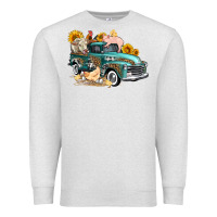 Oatmeal Heather western farm truck coop animals farm animals Premium Sweatshirt - FaDigitalArtStudio