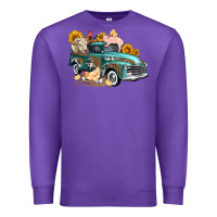 Purple western farm truck coop animals farm animals Premium Sweatshirt - FaDigitalArtStudio