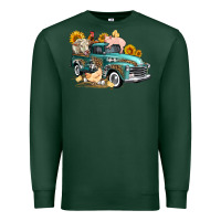 Sports Green western farm truck coop animals farm animals Premium Sweatshirt - FaDigitalArtStudio