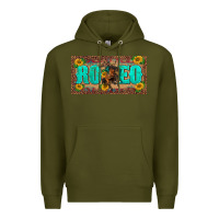 Army Green western rodeo horse leopard aztek sunflower license plate template Premium Hoodie - BarkalooDesign