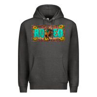 Charcoal Heather western rodeo horse leopard aztek sunflower license plate template Premium Hoodie - BarkalooDesign