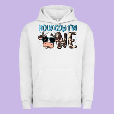 Holy Cow I'm One Urban Hoodie Designed By Maliassmallbusiness