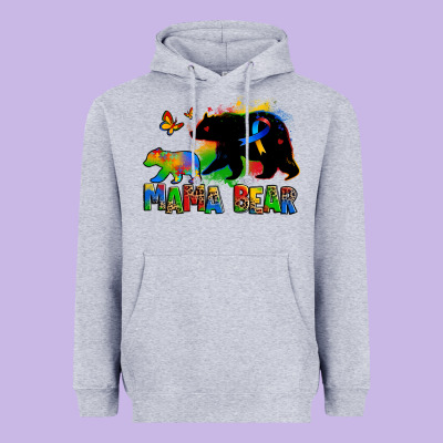 Mama Bear Autism Heavyweight Hoodie Designed By Zillion Design Studio