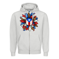 Dove Grey puerto rico sunflower Zipper Hoodie - texasbilliewilder