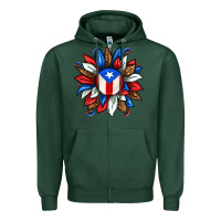 Sports Green puerto rico sunflower Zipper Hoodie - texasbilliewilder