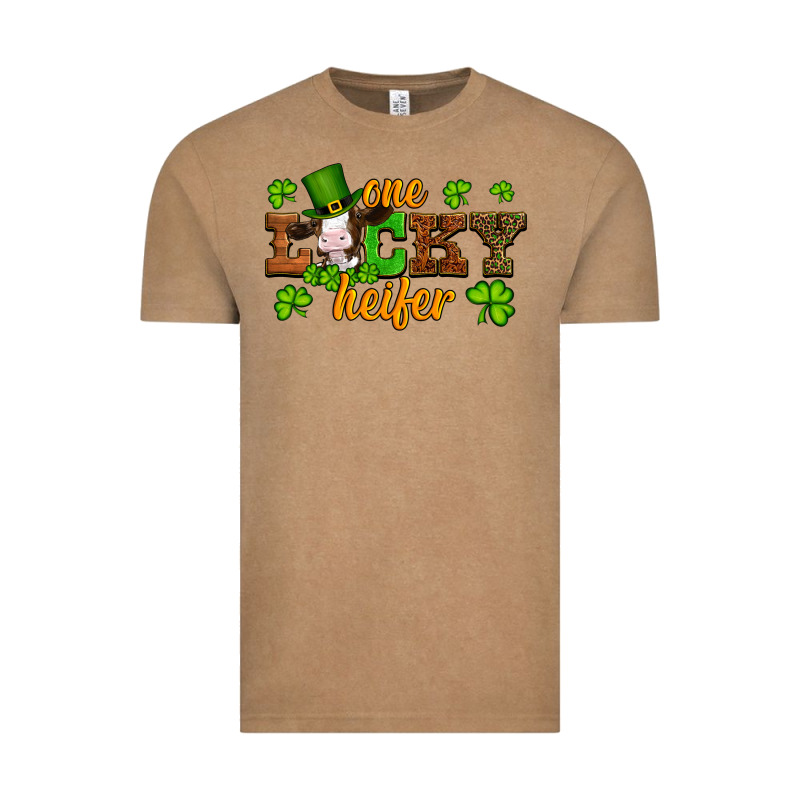 St Patricks One Lucky Heifer Baby Cow Vintage Tee by Artiststas | Teevron