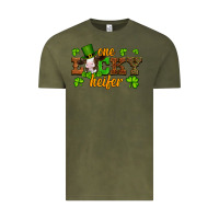 Vintage Olive st patricks one lucky heifer baby cow Vintage Tee - Artiststas