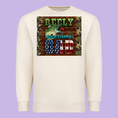 Reely Awesome Dad Premium Sweatshirt Designed By Hra Design Shop
