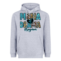 Heather Grey mama of drama boy mom Heavyweight Hoodie - Zillion Design Studio