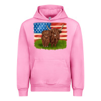 Fuchsia Pink American cows Urban Hoodie - MaliasSmallBusiness