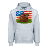 Heather Grey American cows Urban Hoodie - MaliasSmallBusiness