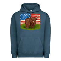 Pigment Midnight Navy American cows Urban Hoodie - MaliasSmallBusiness