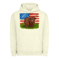 Pigment Pistachio American cows Urban Hoodie - MaliasSmallBusiness