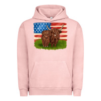 Pigment Salmon American cows Urban Hoodie - MaliasSmallBusiness