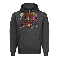 Charcoal Heather i'm not arguing i'm explaining why i'm right Zipper Hoodie - Zillion Design Studio