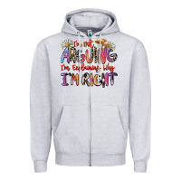 Heather Grey i'm not arguing i'm explaining why i'm right Zipper Hoodie - Zillion Design Studio