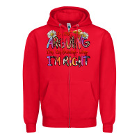 Red i'm not arguing i'm explaining why i'm right Zipper Hoodie - Zillion Design Studio