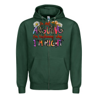 Sports Green i'm not arguing i'm explaining why i'm right Zipper Hoodie - Zillion Design Studio