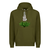 Army Green Yucca Flower IIIustrations Premium Hoodie - LillyAllenDesigns