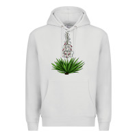 Dove Grey Yucca Flower IIIustrations Premium Hoodie - LillyAllenDesigns