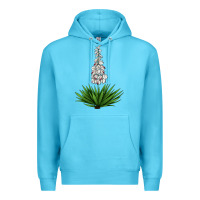 Ocean Blue Yucca Flower IIIustrations Premium Hoodie - LillyAllenDesigns