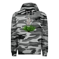 Slate Camo Yucca Flower IIIustrations Premium Hoodie - LillyAllenDesigns