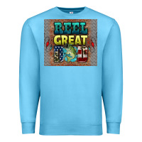 Ocean Blue reel great dad Premium Sweatshirt - HRA Design Shop